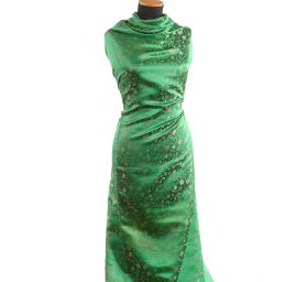 Brokát jemný květinový motiv zelený II.jakost