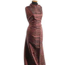 Lamé žakár červenočerné