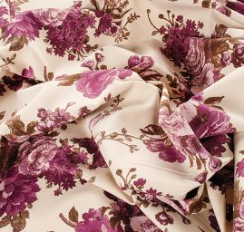 Pružný samet romantický květinový motiv