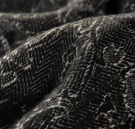 Kostýmová žakárová látka vlna směs květy/rybí kost