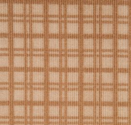 Manšestr nepružný káro hnědobéžový