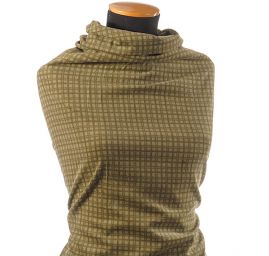 Manšestr nepružný káro olivově zelený