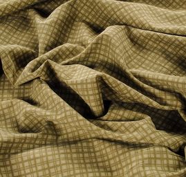 Manšestr nepružný káro olivově zelený