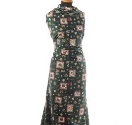 Pružný manšestr dětský vzor zelený