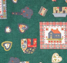 Pružný manšestr dětský vzor zelený