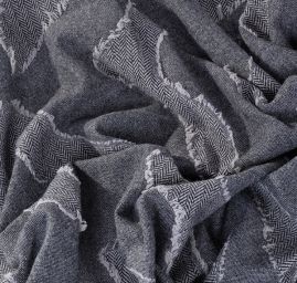 Kostýmová látka tweed/rybí kost černá II.jakost