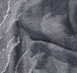 Kostýmová látka tweed/rybí kost černá II.jakost