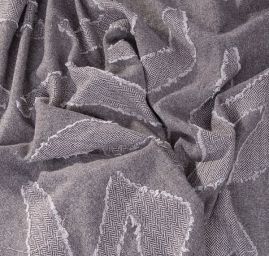 Efektní látka na kostým tweed/rybí kost hnědá