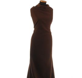 Flauš vlna s plastickým vzorem rybí kost tm.hnědý