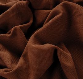 Flauš vlna s plastickým vzorem rybí kost tm.hnědý