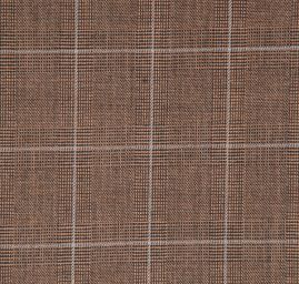 Vlněná látka na kostým vzor kostka tm. hnědá