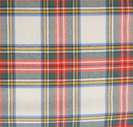 Kostýmová látka kostka tartan smetanovočervená
