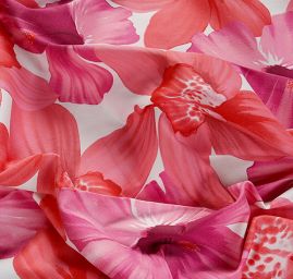 Bavlněná pružná látka velké květy