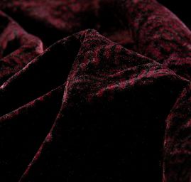 Jemný viskozový samet vzor rybí kost vínový