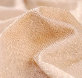 Lamé úplet krémový protkaný zlatým lurexem