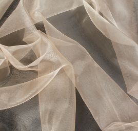 Organza jednobarevná pudrová sv.hnědá