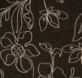 Pružný manšestr s výšivkou olivově zelený