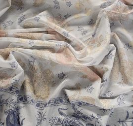 Bavlněný etamín kupón květinový motiv