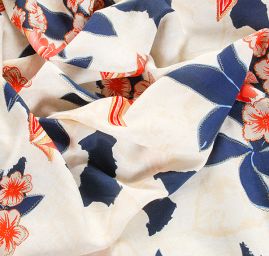 Viskózová letní látka vzor květin