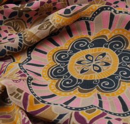 Šifon vzor fantazie květů