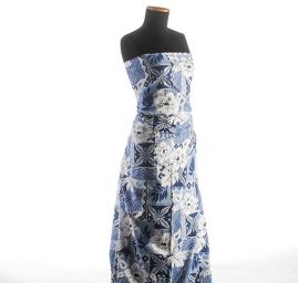 Bavlněná látka na šaty modrá