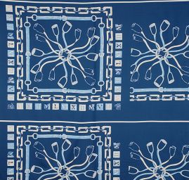 Imitace hedvábí látka kupón přezky modrá