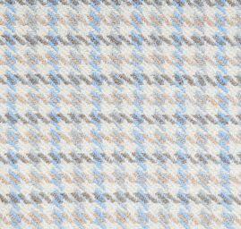 Vlněná kostýmová látka vzor pepito béžovomodrá