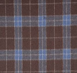 Látka na teplejší kostým vzor kostka tm.hnědá/modrá