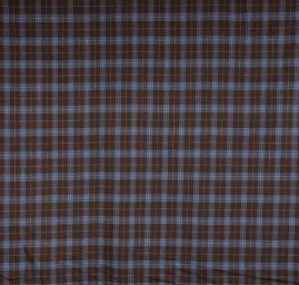 Látka na teplejší kostým vzor kostka tm.hnědá/modrá