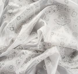 Žakárová látka paisley vzor s olůvkem šedá