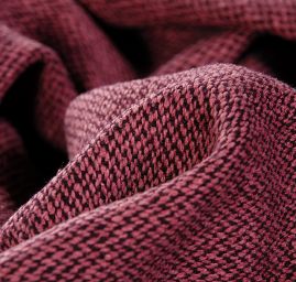 Vlna směs látka na teplý kostým vínová/černá