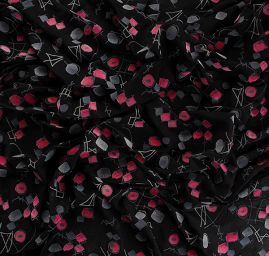 Tyl pružný sametový flock černý