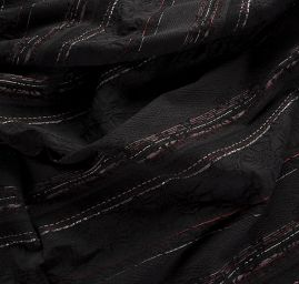 Žakárová pružná látka černovínová