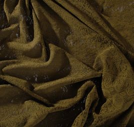 Efektní pružná krajka olivové barvy