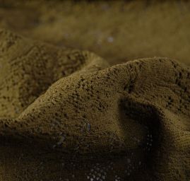 Efektní pružná krajka olivové barvy