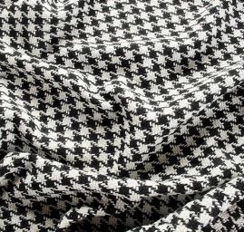 Vlněná kostýmová/kabátová látka pepito černobílé
