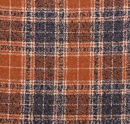 Látka na kostým imitující ručně tkané metráže hnědá kostka