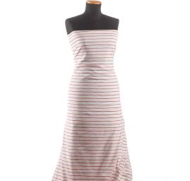 Úplet letní bavlna viskoza proužky červený II.jakost