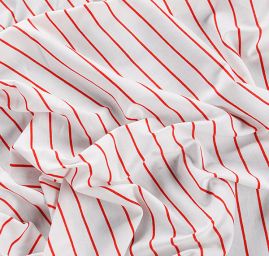 Úplet letní bavlna viskoza proužky červený II.jakost