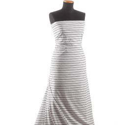 Úplet letní bavlna viskoza proužky temně modrý