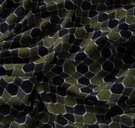 Vlněný efektní úplet zeleno černý