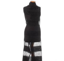 Efektní pletenina síť tmavě šedá