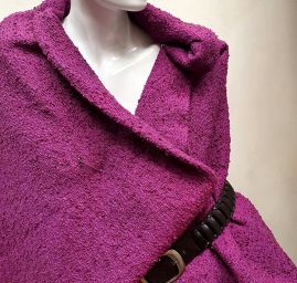 Kabátová látka buklé cyklámen