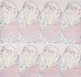 Dekorační tkanina secese Mucha 