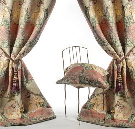 Dekorační tkanina secese Mucha