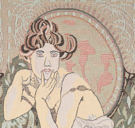 Dekorační tkanina secese Mucha