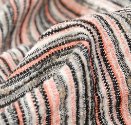 Llátka Art Fabrics vlna směs proužky lososová