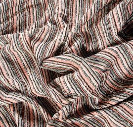 Llátka Art Fabrics vlna směs proužky lososová