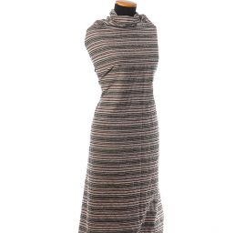 Látka Art Fabrics vlna směs proužky růžová/černá