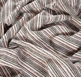 Látka Art Fabrics vlna směs proužky růžová/černá